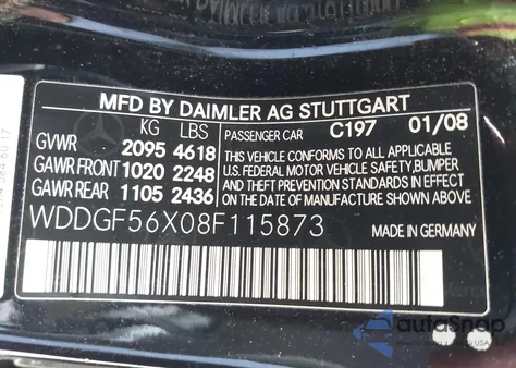 2008 Mercedes-Benz C 350 Sport из США, поврежденный, VIN WDDGF56X08F115873